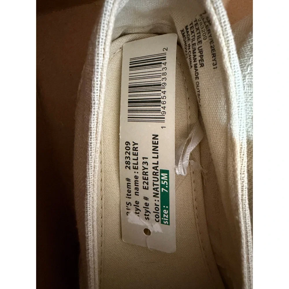 Esprit Ellery Espadrille Flat Womens 7.5 Natural Linen Slip On‎ Shoes NEW